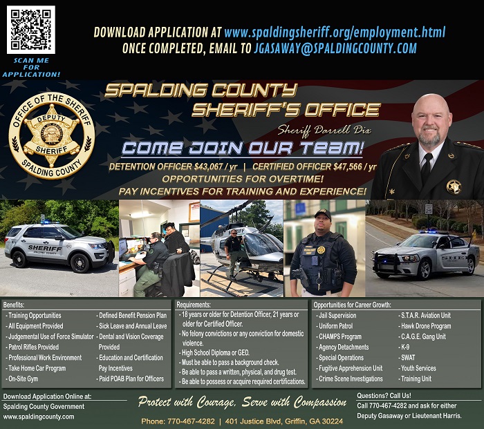 Spalding County Sheriff's Office Employment Flyer