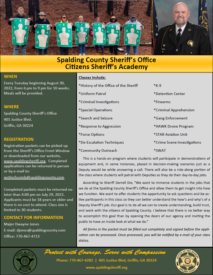 Citizens Sheriff's Academy Flyer