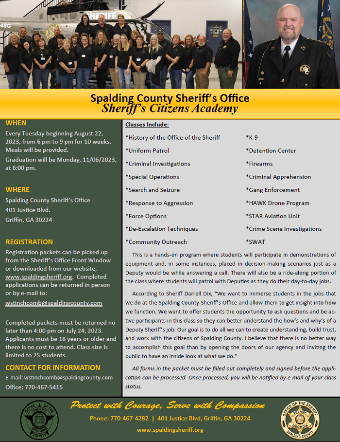 Sheriff's Citizens Academy Flyer