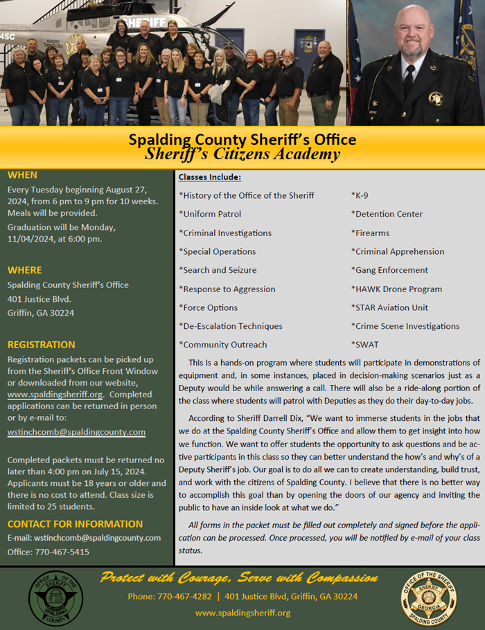 Sheriff's Citizens Academy Flyer