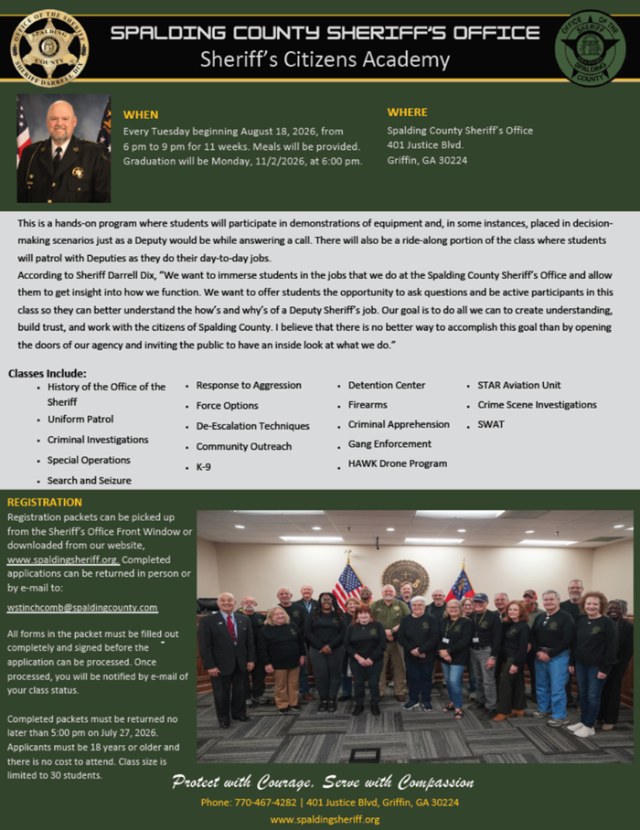 Sheriff's Citizen's Academy Flyer