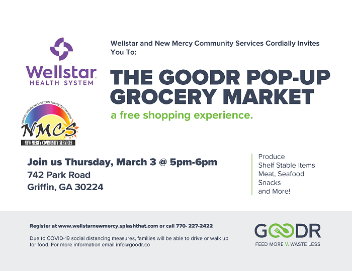Wellstar New Mercy Community Services Flyer for The GOODR Pop-Up Market